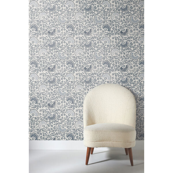 Lemieux et Cie Blue and Gray 20.5 In. x 33 Ft. Fontaine Wallpaper, image 1