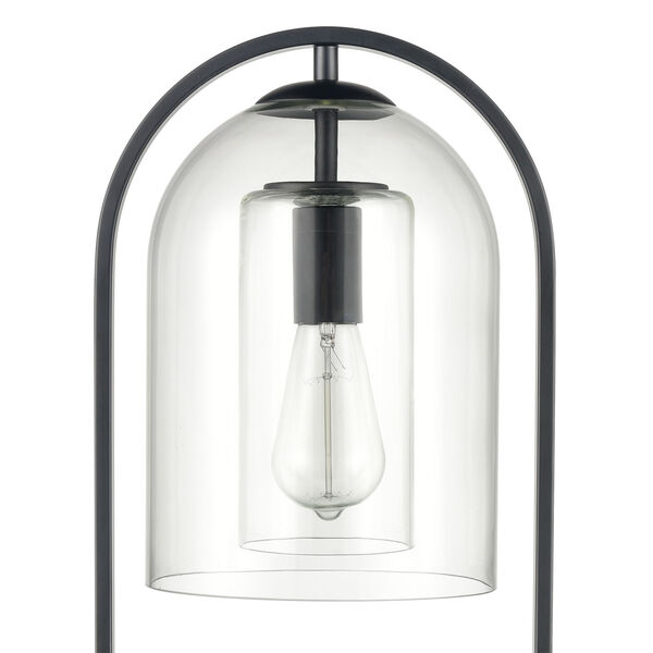 BellJar Matte Black and Clear One-Light Desk Lamp, image 3