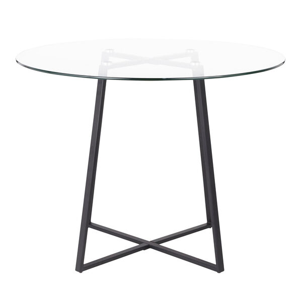 Cosmo Black and Clear Glass 40-Inch Dining Table, image 2
