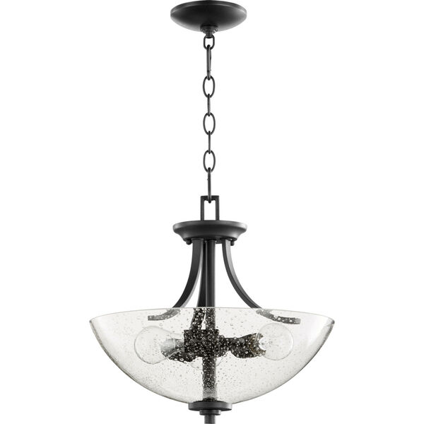 Reyes Noir and Clear Three-Light Dual Mount Pendant, image 2