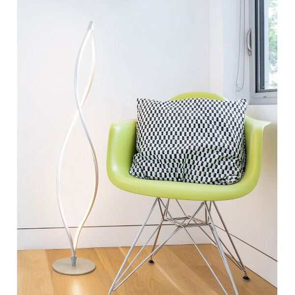Twist Silver Two-Light Integrated LED Floor Lamp, image 6