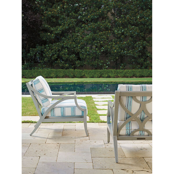 Silver Sands Soft Gray and Blue Lounge Chair, image 3