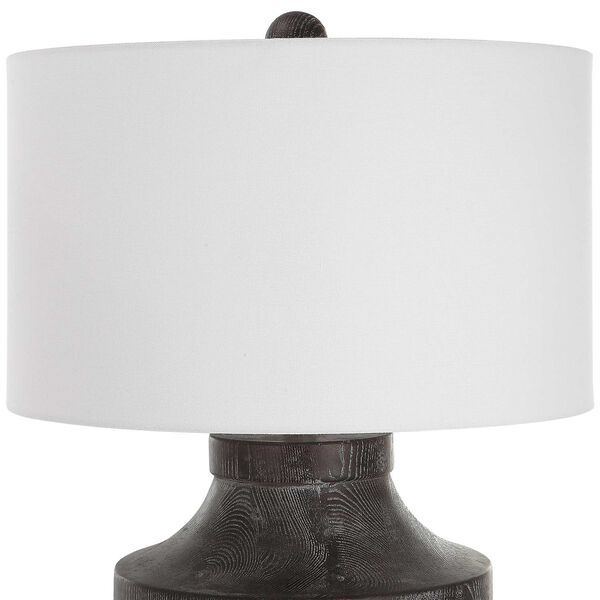 Timber Black Satin and White One-Light Carved Wood Table Lamp, image 5