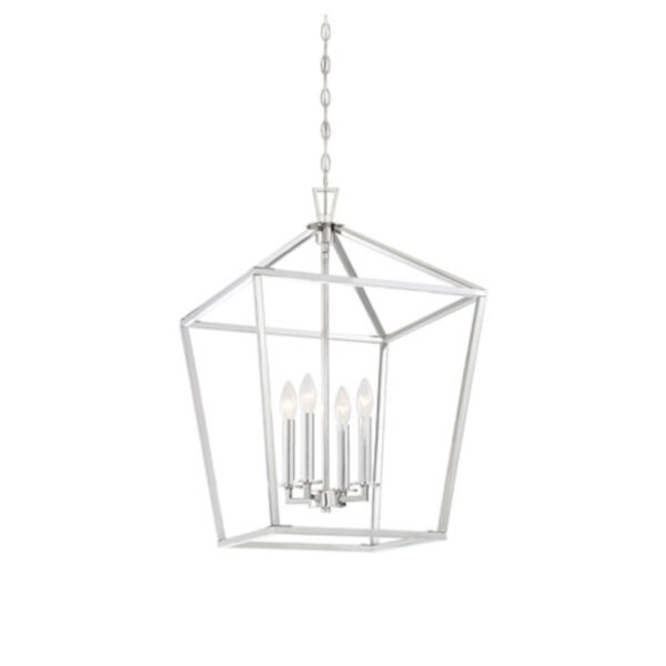 Anna Polished Nickel 17-Inch Four-Light Pendant, image 3