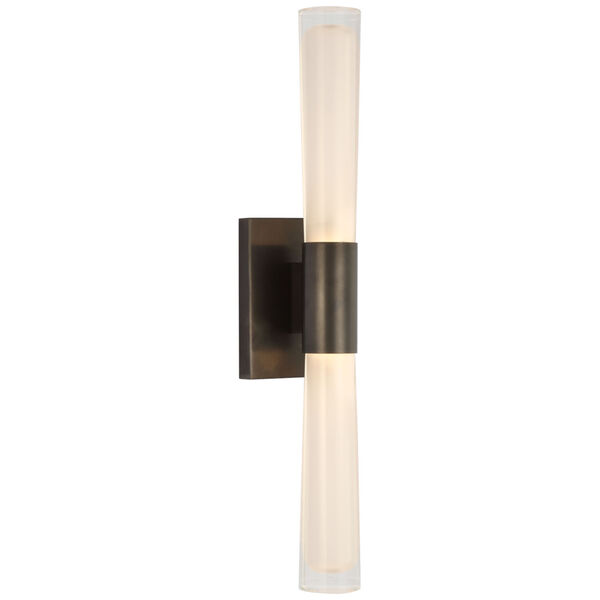 Brenta Single Sconce in Bronze with White Glass by AERIN, image 1