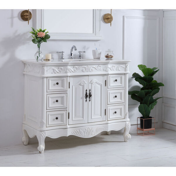 Oakland Antique White 42-Inch Vanity Sink Set, image 3