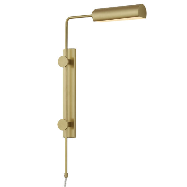 Satire Brushed Brass One-Light Integrated LED Swing Arm Wall Sconce, image 2