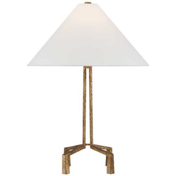Clifford Gilded Iron One-Light Table Lamp with Linen Shade by Marie Flanigan, image 1