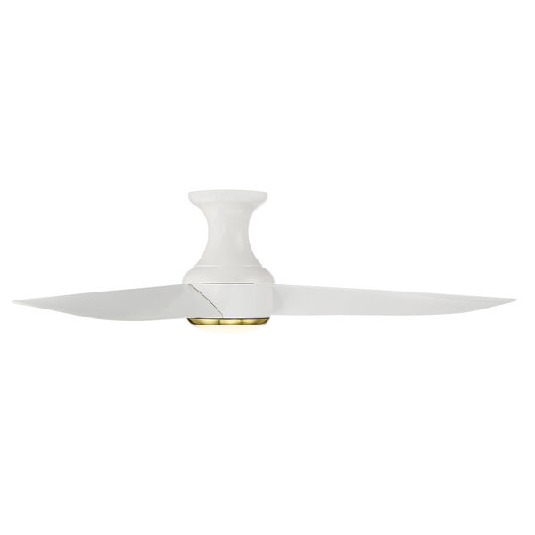 Corona Satin Brass and Matte Black 52-Inch 2700K Indoor Outdoor Smart LED Flush Mount Ceiling Fan, image 3
