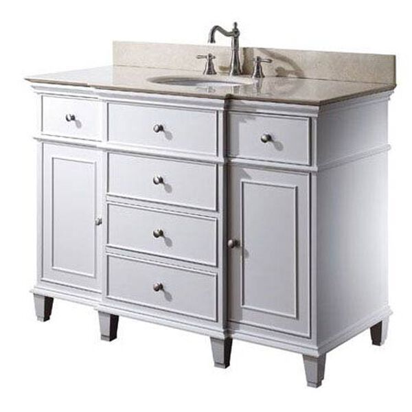 Windsor 48-Inch Vanity Only in White Finish, image 2