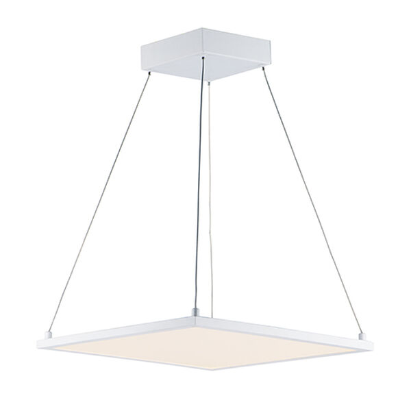 Wafer White Integrated LED 15-Inch Square Pendant, image 1