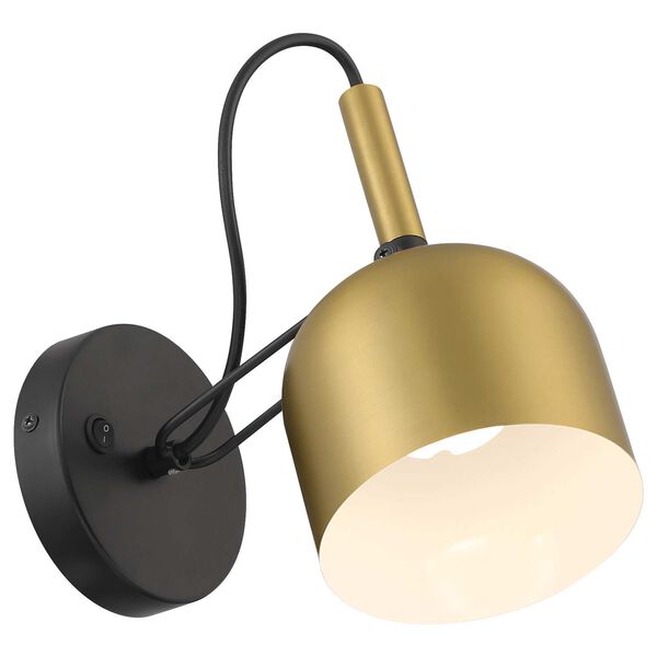 Ponti Antique Brushed Brass Black LED Reading Light, image 3