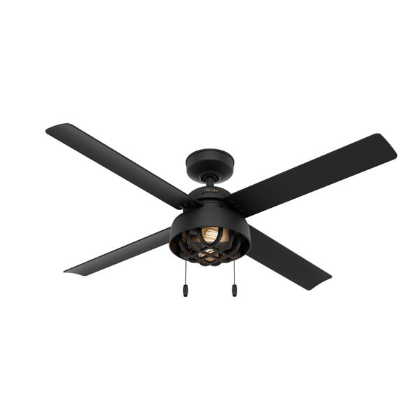 Spring Mill Matte Black 52-Inch Two-Light Ceiling Fans, image 1