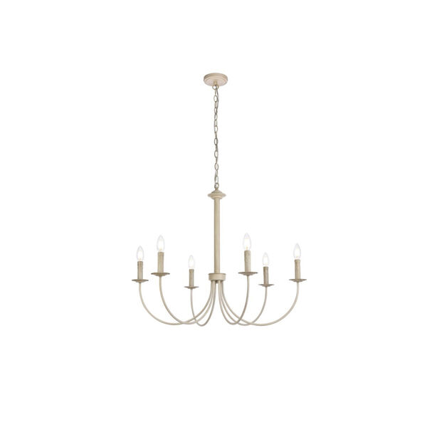 Brielle Weathered Dove 32-Inch Six-Light Pendant, image 1