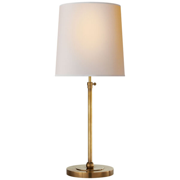 Bryant Large Table Lamp in Hand-Rubbed Antique Brass with Natural Paper Shade by Thomas O'Brien, image 1