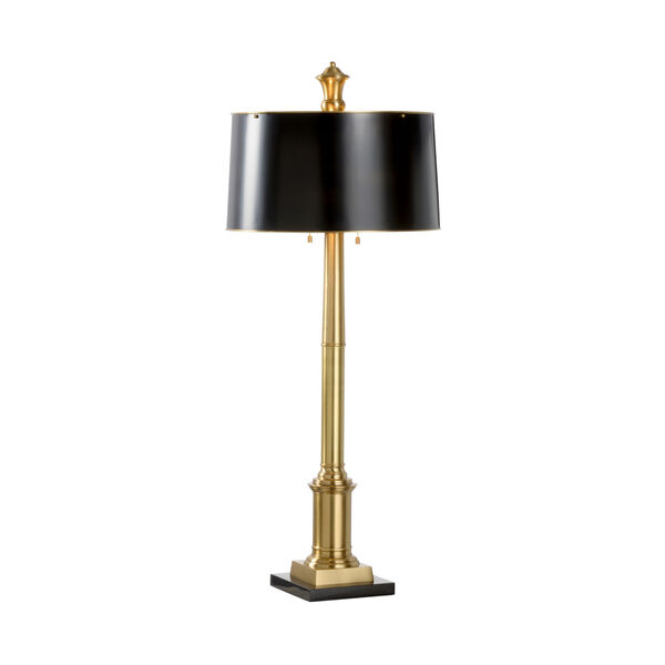 Hearst Antique Brass and Black Buffet Table Lamp, image 1