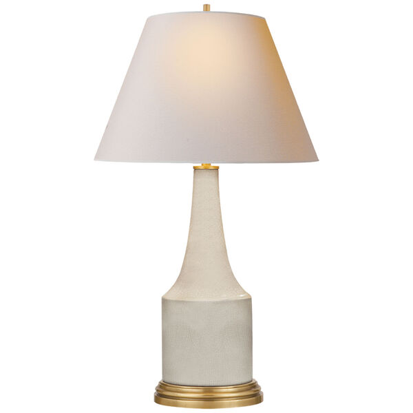 Sawyer Table Lamp in Tea Stain Porcelain with Natural Paper Shade by Alexa Hampton, image 1