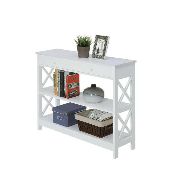 Oxford One Drawer Console Table in White, image 3