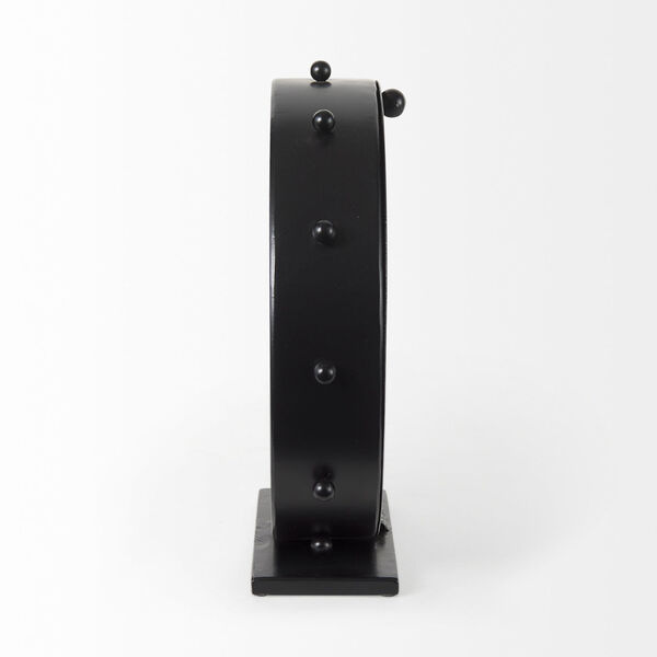Marian Black Studded Round Table Clock, image 3