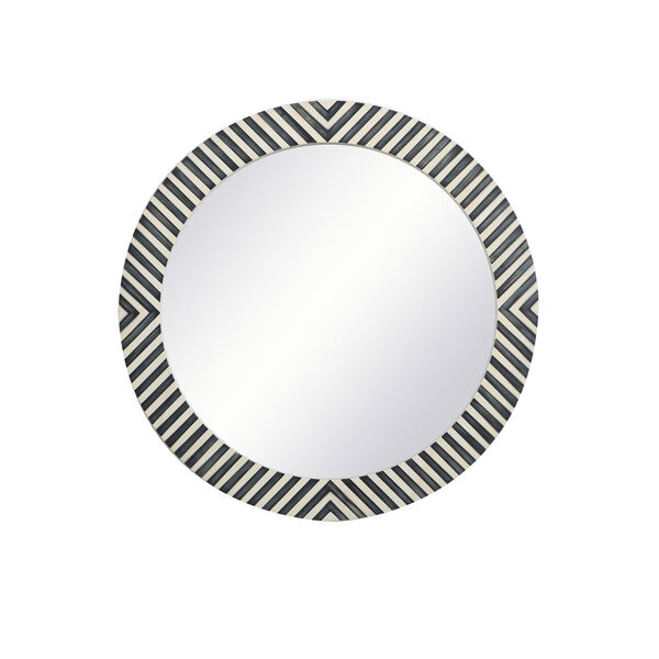 Colette Chevron 28-Inch Round Mirror, image 1