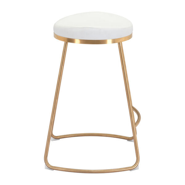 Bree White and Gold Counter Stool, Set of Two, image 3