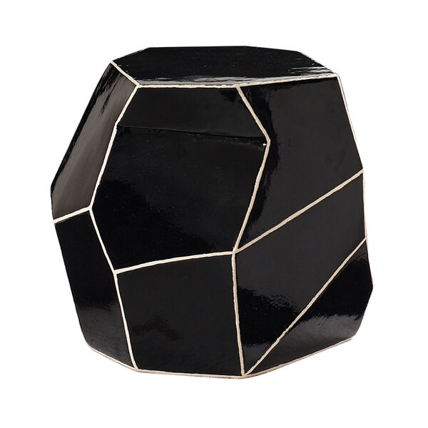 Ceramic Geo Accent Table in Black and White, image 1