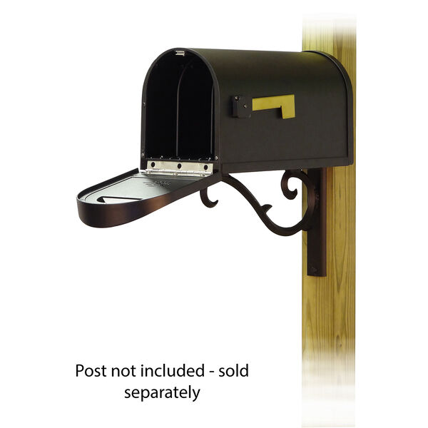 Curbside Black Nine-Inch Classic Mailbox with Sorrento Front Single Mounting Bracket, image 2