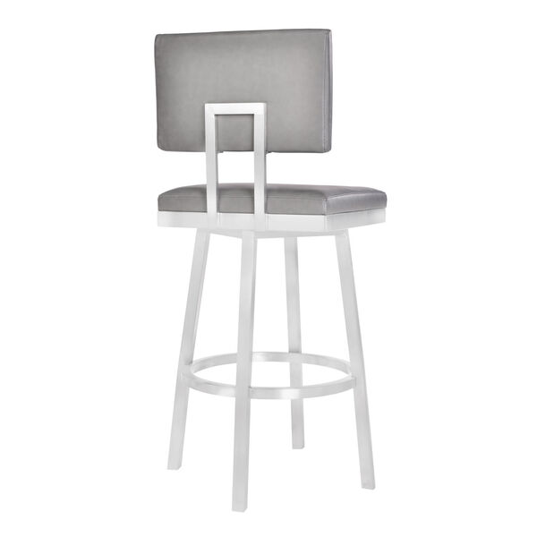 Balboa Vintage Gray and Stainless Steel 26-Inch Counter Stool, image 2