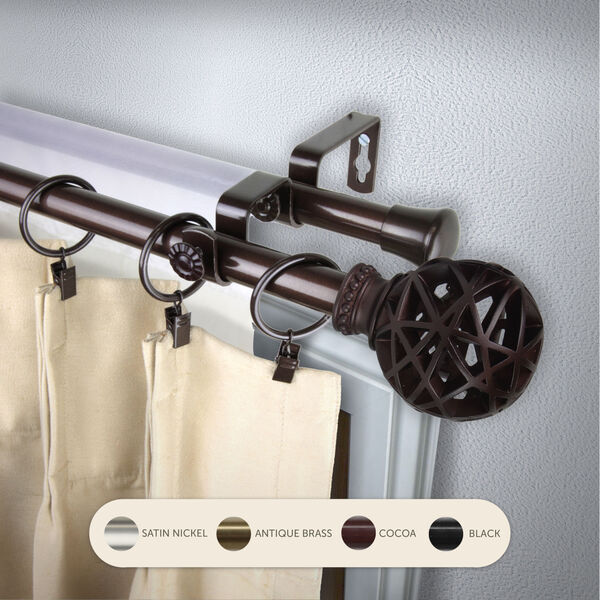 Leanette Cocoa 48-Inch Double Curtain Rod, image 2