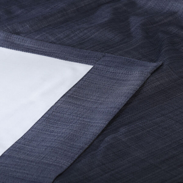 Pacific Blue Italian Textured Faux Linen Hotel Blackout Grommet Curtain Single Panel, image 4