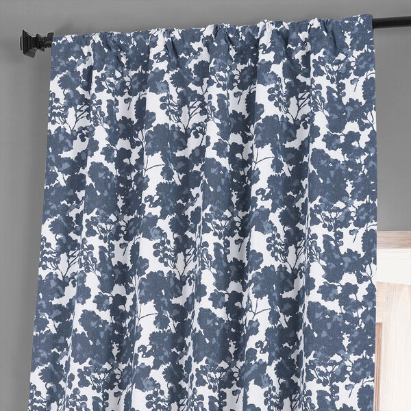 Fleur Blue Printed Cotton Blackout Single Panel Curtain, image 3