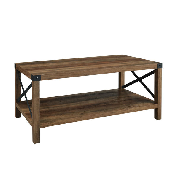 Rustic Oak and Black Coffee Table, image 5