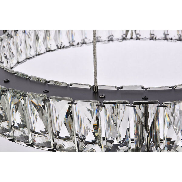 Monroe Black 40-Inch Integrated LED Seven Ring Chandelier, image 5