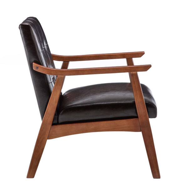 Take a Seat Natalie Espresso Faux Leather and Espresso Accent Chair, image 5