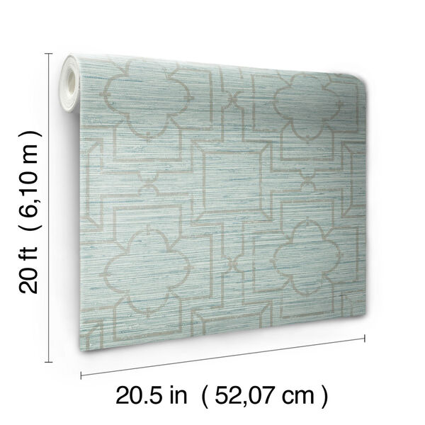 Quatrefoil Trellis Blue Peel and Stick Wallpaper, image 3