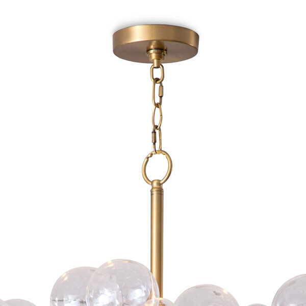 Bubbles Clear and Natural Brass One-Light Chandelier, image 2