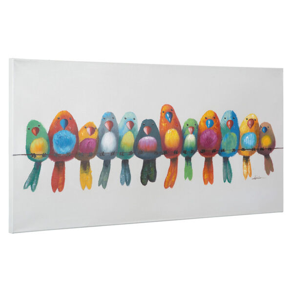 Birds on a Wire I: 48 x 24 Hand Painted Canvas Wall Art, image 2