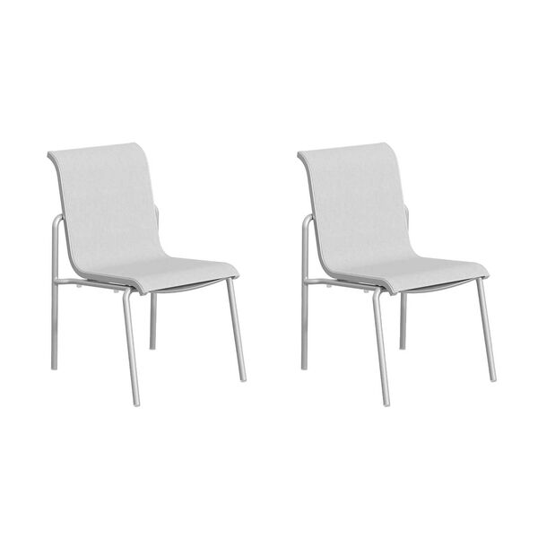 Orso White Gray Sling Side Chair , Set of Two, image 1