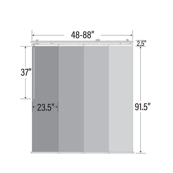Woven Gray Four-Panel Single Rail Panel Track 88 x 91, image 5