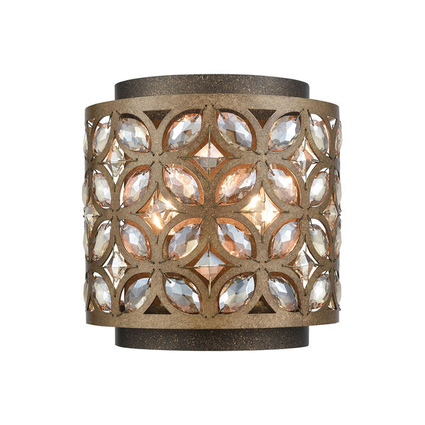 Rosslyn Mocha and Deep Bronze Two-Light Wall Sconce, image 1