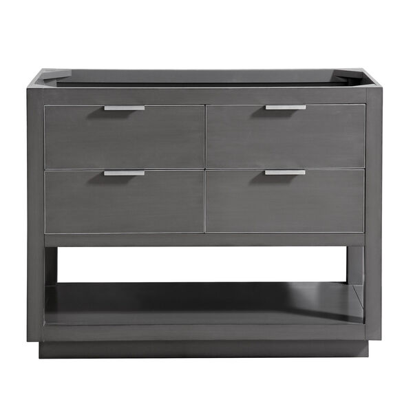 Allie 42-Inch Twilight Gray Brushed Silver Vanity Only, image 1