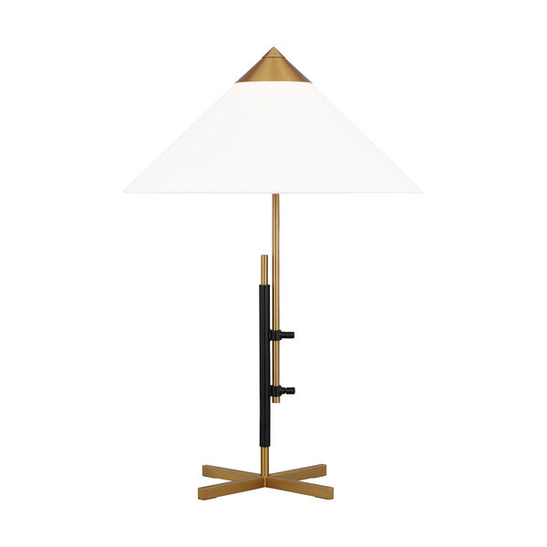 Franklin Burnished Brass with Deep Bronze One-Light Adjustable Table Lamp, image 1