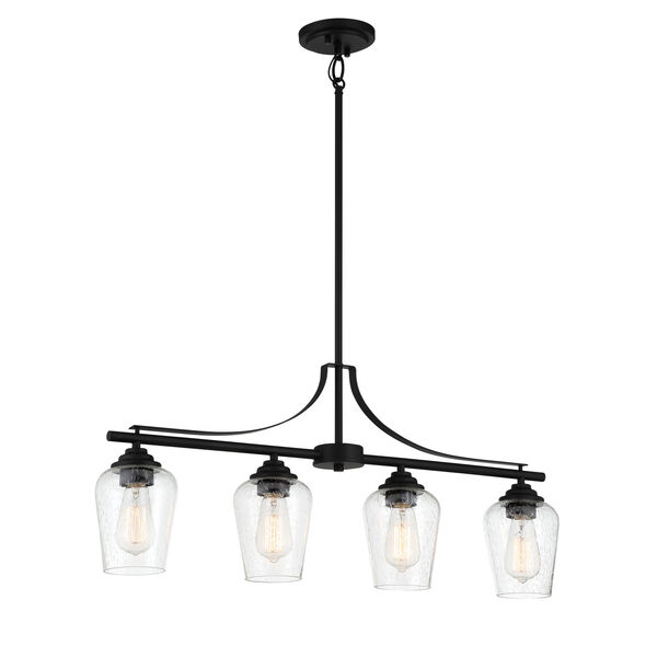 Shyloh Coal Four-Light Chandelier with Clear Seeded Glass, image 1