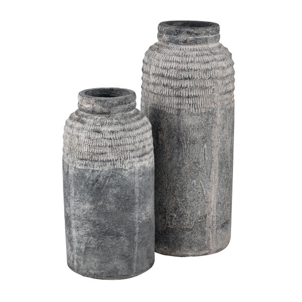 Ashe Antique Dark Gray Large Vase, Set of 2, image 2