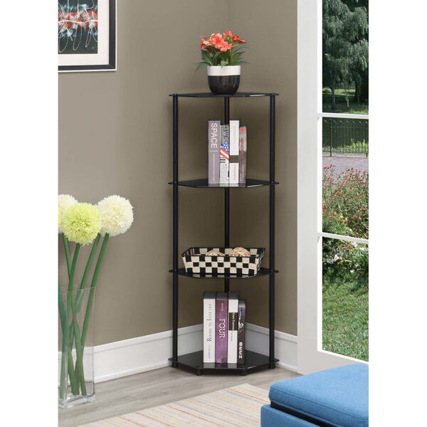 Designs2Go Classic Black Four-Tier Corner Shelf, image 3