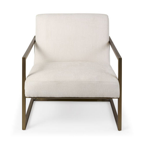 Armelle Cream and Gold Accent Chair, image 2