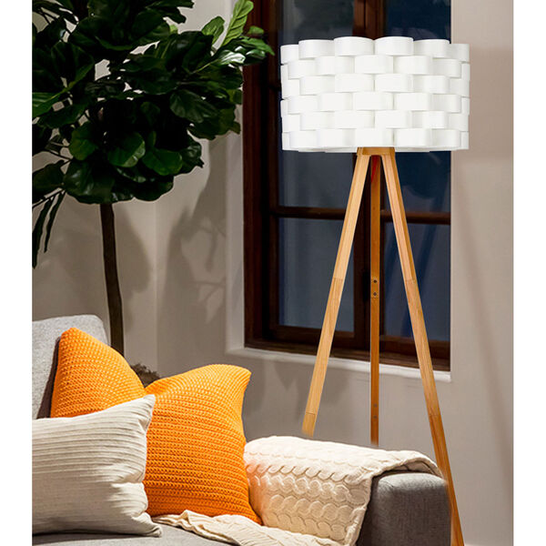 Bijou Rattan Wood LED Floor Lamp, image 3