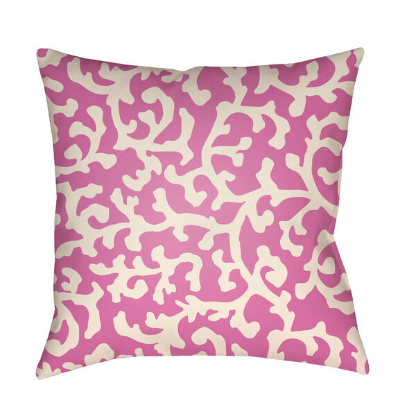 Litchfield Lumberton Fuchsia and Ivory 20 x 20 In. Pillow with Poly Fill, image 1