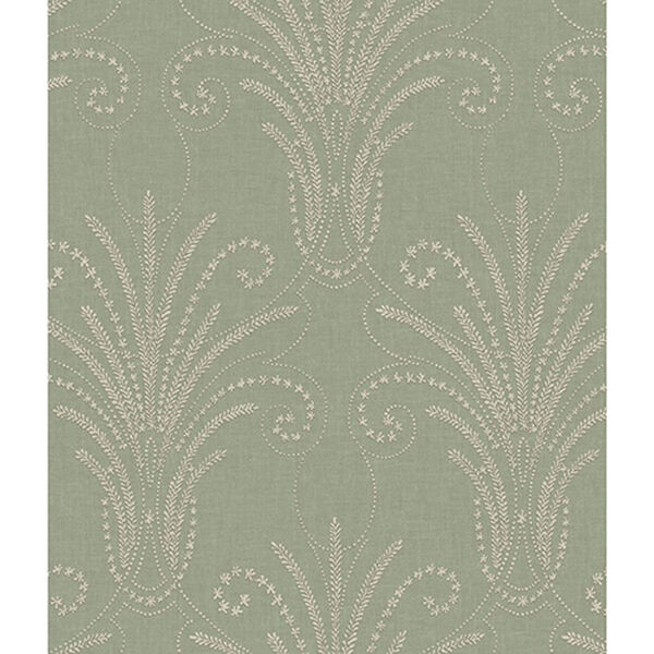 Norlander Green Candlewick Wallpaper - SAMPLE SWATCH ONLY, image 1
