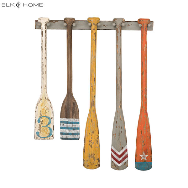 Multicolor Hand Painted Oars Wall Display, image 3